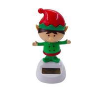 Decorazioni natalizie per cruscotto, Ornamento per interni auto oscillante automatico, Giocattolo natalizio a testa scuotente ad energia solare, simpatiche statuette per torta, decorazione per camera