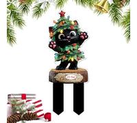 Decorazioni natalizie per esterni, paletti decorativi a forma di figura natalizia, 2D in acrilico, forniture per feste per fioriere, vialetti, esterni, patio, portico, cortile