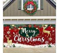 Decorazioni natalizie per esterni per la casa, striscione natalizio per porta del garage, grande copertura per porta da appendere, decorazione da parete per garage, decorazione per feste all'aperto (C