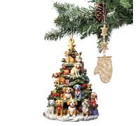 Decorazioni natalizie per gli amanti dei libri | Ciondolo Libro in acrilico 2D per albero di Natale - Ornamenti festivi per il supporto della finestra Patio Giardino Feste