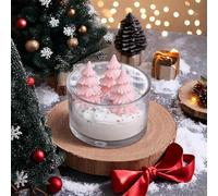 Decorazioni natalizie per la casa, candela profumata all'albero di Natale, fragranza naturale, decorazione per la casa, centrotavola, stagione festiva, miscela di cera di soia (taglia unica)