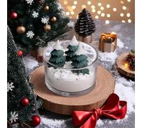 Decorazioni natalizie per la casa, candela profumata all'albero di Natale, fragranza naturale, decorazione per la casa, centrotavola, stagione delle vacanze, miscela di cera di soia (verde, taglia