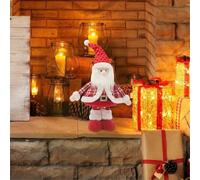 Decorazioni Natalizie Per la Casa Interno Ornamento natalizio regolabile in piedi da 60 cm, pupazzo di neve fatto a mano, giocattolo di peluche nano con gambe a molla estensibili, Natale