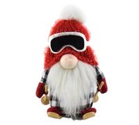 Decorazioni natalizie per la tavola Decorazioni e ornamenti natalizi illuminano la statuina di uno gnomo sciatore, bambola senza volto con LED per le feste