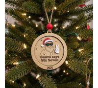 Decorazioni natalizie per l'albero di Natale 2025, divertenti palline di Natale in legno, Babbo Natale dice "sei sette", sfera meme 67, penne a sfera di Natale, regali per adolescenti, bambini (1