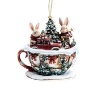 Decorazioni natalizie per l'albero di Natale - Decorazioni festive 2D per interni auto stagionali, porte, librerie, comodini, caminetti, finestre, borse tote, acrilico leggero, 3,15x2,95x0,12 pollici