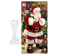 Decorazioni natalizie per porta con disegno di Babbo Natale - Banner Fotografico - Decorazione natalizia per ingresso della casa stanza dei bambini cucina feste negozio scuola Capodanno