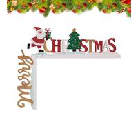 Decorazioni natalizie per porta | Decorazione natalizia per porta in legno, con scritta in lingua inglese "Merry Christmas", per mobili per la casa, scaffali, armadi, finestre