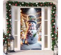 Decorazioni Natalizie Per Porta,Fuori Porta Natalizio Con Elastico,Copriporta Natalizia,Striscione Di Babbo Natale,Addobbi Banner Decorazione Per Porta Ingresso Casa,Door Cover (Color 2， 90x210cm)