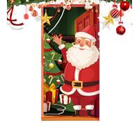 Decorazioni natalizie per porte, copertura per porta natalizia, divertente copertura per porta d'ingresso, finestra, forniture per la casa, 81 x 150 cm
