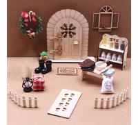 Decorazioni natalizie per porte fatate in miniatura, accessori per porte magiche di Natale, mini porta gnomo, fiaba, per feste di Natale, pareti esterne fai da te, regalo artigianale