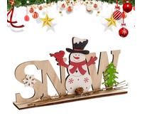 Decorazioni Natalizie Per Scrivania,Centrotavola Insegna Babbo Natale Pupazzo di Neve - Decorazioni Natalizie In Legno Per La Casa - Per Cucina Camera Da Letto Vacanze Inverno Bagno Ufficio Collega Fa