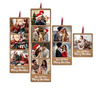 Decorazioni natalizie personalizzate con foto, Decorazioni personalizzate con foto e testo per il Natale 2025,Addobbi natalizi in legno da appendere all'albero di Natale, regali per la famiglia