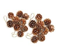 Decorazioni natalizie Pigne,18 pezzi Pigne Ornamenti naturali con archi Feste Appesi Artigianato Colori oro / argento per la decorazione dell'albero di Natale,Pigne di Natale di 2 dimensioni Style-1