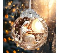 Decorazioni Natalizie Presepe Ornamento da Appendere di Natale in Acrilico Ciondoli Religioso Per Albero di Natale Per La Casa E Il Caminetto (Tipo 5)