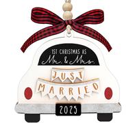 Decorazioni natalizie, primo Natale sposato ornamento 2025, il nostro primo Natale come ornamento di Natale Mr e Mrs, regalo per addio al nubilato, regali di matrimonio, regali di nozze per coppie
