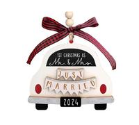 Decorazioni natalizie Regali Di Matrimonio Regali Per Mr E Mrs Regali Di Matrimonio Per Coppie 2024, Ornamento Just Married, Il nostro Primo Natale Comune, Regali Per Festa Sposata, bianco,