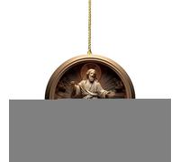 Decorazioni natalizie religiose | Decorazione natalizia religiosa in acrilico 2D | Gioielli Gesù Cristo per l'albero di Natale | Per la casa vacanze di Pasqua libreria interni auto maniglia rami
