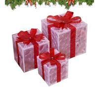 Decorazioni Natalizie Scatole | LED Scatole Natalizie Luminose Decorazioni,3 Pezzi Addobbi Da Esposizione Per Cortile Balcone Camera Soggiorno Sotto L'albero