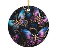 Decorazioni natalizie scure con tre farfalle, ornamenti per albero di Natale, regali per mamma, regali di Natale, idea regalo unica, perfetti per feste di vacanza, albero, finestre, decorazioni da