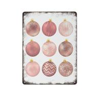 Decorazioni natalizie shabby chic, palline, decorazioni da parete, decorazioni rosa, in saldo, ornamento, targa in metallo, poster, decorazione da parete, cultura vintage, in alluminio, per giardino