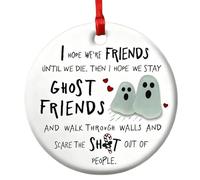 Decorazioni natalizie sull'amicizia | Ornamento Souvenir rotondo di Natale | Decorazioni per festa tra le amiche - per albero da parete porta finestra comodino casa ufficio festa compleanno adulti