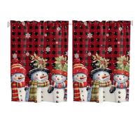 Decorazioni natalizie tende da cucina 70x61cm 2pcs/set semi di manto di Natale a livello set per finestre corti da pupazzo di neve tende paesaggistiche per soggiorno in stile camera da letto2