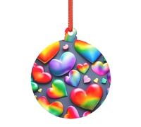 Decorazioni natalizie trasparenti a forma di cuore color arcobaleno, Adornos De Navidad in acrilico per un albero di Natale minimalista