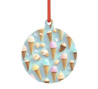 Decorazioni natalizie trasparenti a forma di gelato e waffle, in acrilico, adornos de navidad per un albero di Natale minimalista