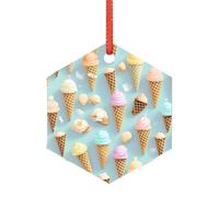 Decorazioni natalizie trasparenti a forma di gelato e waffle, in acrilico, adornos de navidad per un albero di Natale minimalista