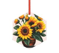 Decorazioni natalizie trasparenti a forma di girasole e rosa, in acrilico, per un albero di Natale minimalista