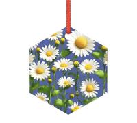 Decorazioni natalizie trasparenti a forma di margherita primaverile, in acrilico, per un albero di Natale minimalista