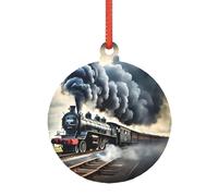 Decorazioni natalizie trasparenti a forma di nuvole di treno a vapore, adornos de navidad in acrilico, per un albero di Natale minimalista