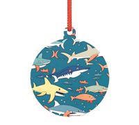 Decorazioni natalizie trasparenti a forma di squalo, in acrilico, adornos de navidad per un albero di Natale minimalista