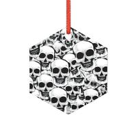 Decorazioni natalizie trasparenti a forma di teschio messicano, adornos de navidad in acrilico per un albero di Natale minimalista