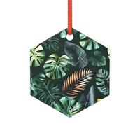 Decorazioni natalizie trasparenti con foglie tropicali, in acrilico, per un albero di Natale minimalista