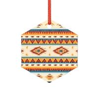 Decorazioni natalizie trasparenti con stampa nativa americana, adornos de navidad in acrilico per un albero di Natale minimalista