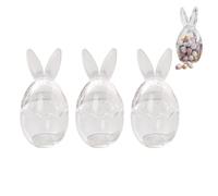 Decorazioni pasquali, barattolo di vetro pasquale con tappo a forma di orecchie di coniglio, barattolo trasparente per caramelle decorative, contenitore in vetro per uova di Pasqua, per cioccolatini,