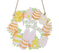 Decorazioni Pasquali da Appendere Alla Porta, 15,5cm Ghirlande Pasquali per Porta d'Ingresso Simpatico Coniglietto di Uova Cartello di Buona Pasqua per la Decorazione Della Casa Della Veranda