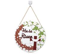 Decorazioni Pasquali Porta - Ghirlanda in legno rustico da parete | Cartello porta di benvenuto primaverile | per Finestra Balcone Patria Stile Fattoria Interni ed Esterni Casa Vacanze