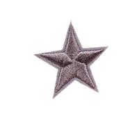 Decorazioni Patch ricamate, Toppe ricamate 10 pezzi piccola stella termoadesiva for vestiti multicolore 2,7 cm(Deep grey)