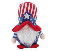 Decorazioni patriottiche a forma di gnomo per il 4 luglio, ornamenti per la festa 'Indipendenza, bambola senza volto, regalo per le vacanze. (Cappello a righe rosse)
