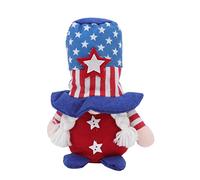 Decorazioni patriottiche a forma di gnomo per il 4 luglio, ornamenti per la festa 'Indipendenza, bambola senza volto, regalo per le vacanze. (Cappello a stella blu)