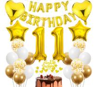 Decorazioni per 11° Compleanno, Topper per Torta d'oro per 11° Compleanno Ragazzo, Decorazioni per Feste in Oro, 11° Compleanno Ragazzo Ragazza, 11° Compleanno Ragazzo Ragazza Cake Topper, Decorazione