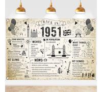 Decorazioni per 75° compleanno per uomini e donne nati nel 1951, sfondo per feste in stile vintage britannico, ideale per celebrazione del 75° compleanno, saluti fino a 75 anni, decorazioni per la