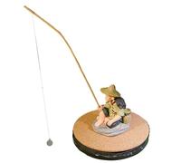 Decorazioni per acquario, statuetta galleggiante a forma di pescatore, 3,86x3,86x5,71 pollici, decorazione per acquario con canna da, materiale in resina resistente, finitura dipinta a mano, ide