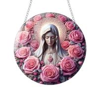 Decorazioni per albero della Vergine Maria, decorazioni per albero di Natale della Santa Vergine Maria, decorazioni cristiane per la famiglia in acrilico 2D, ornamento Vergine Maria, decorazione