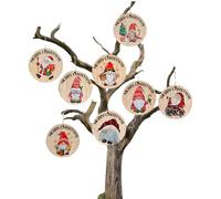 Decorazioni Per Albero Di Natale,8 Decorazioni Appendibili per Albero di Natale | Charm Rotonde in Legno per Festive Casa Cucina Salotto