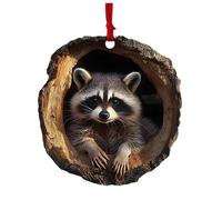 Decorazioni per albero di Natale a forma di gufo, ciondolo 2D, grazioso animale nel foro dell'albero, ornamento natalizio da appendere, riccio, procione, riccio, riccio, ornamento natalizio per alberi