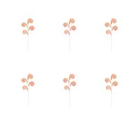 Decorazioni per albero di Natale a spirale a righe rosse e bianche per uso domestico festivo, fai da te, per un'atmosfera creativa per le vacanze, in ferro e feltro, include 6 pezzi (arancione)